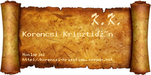 Korencsi Krisztián névjegykártya